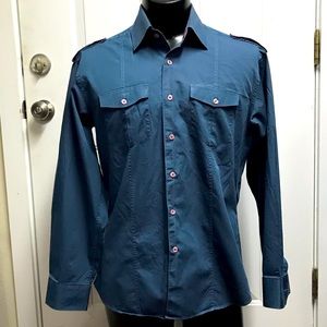 stone rose mens  button shirt size 4/L